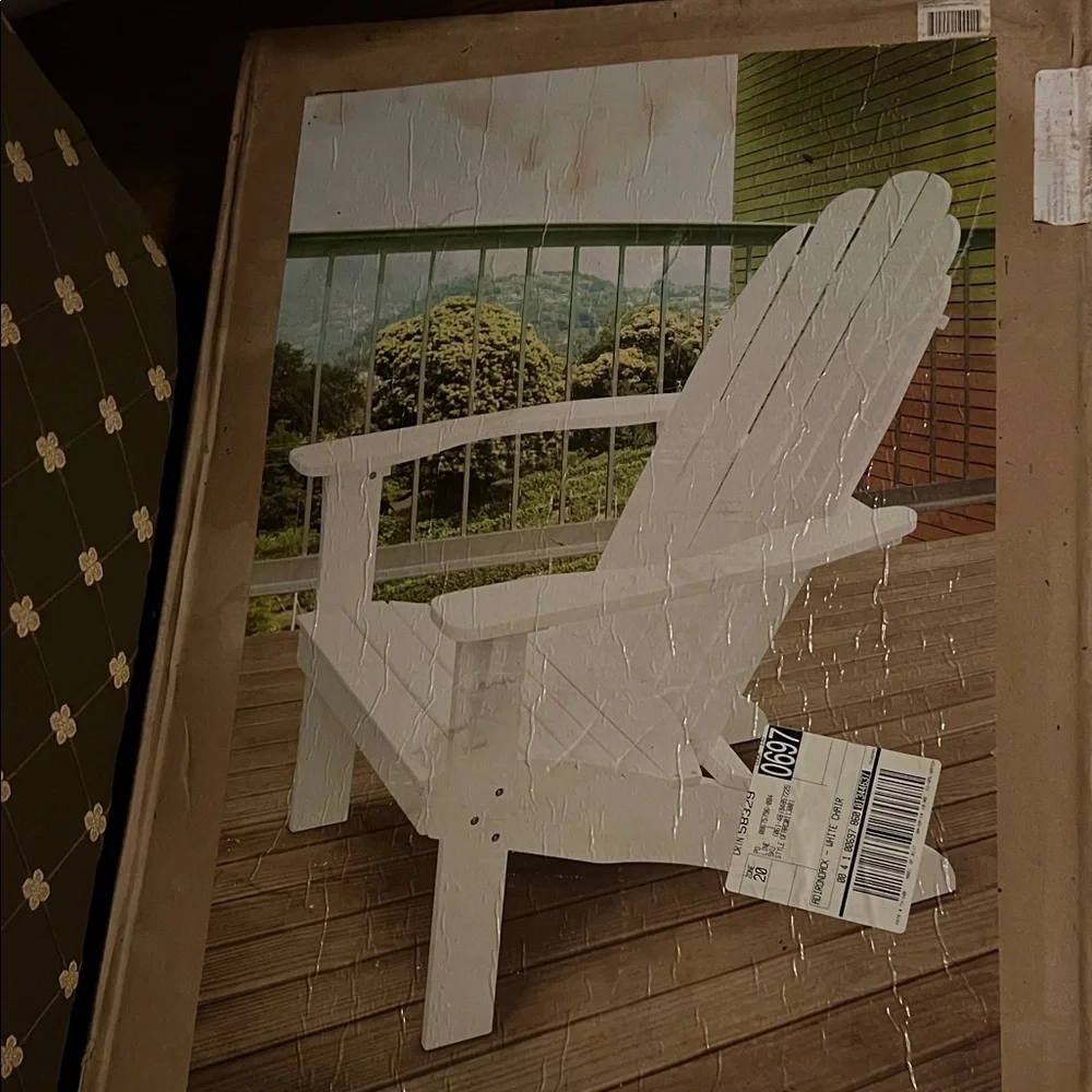 Adirondack Chair - White Hardwood Outdoor Accent - Picture 3 of 8